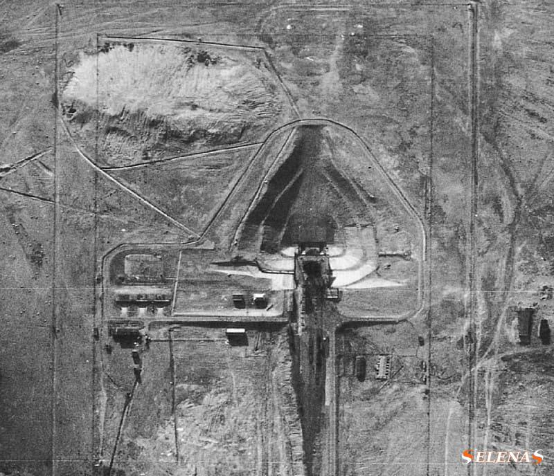 Аэрофотоснимок космодрома Байконур, сделанный ЦРУ в 1957 году