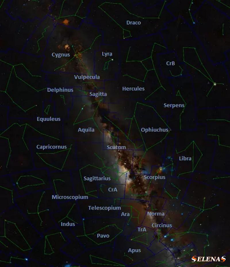 Карта созвездий летнего неба