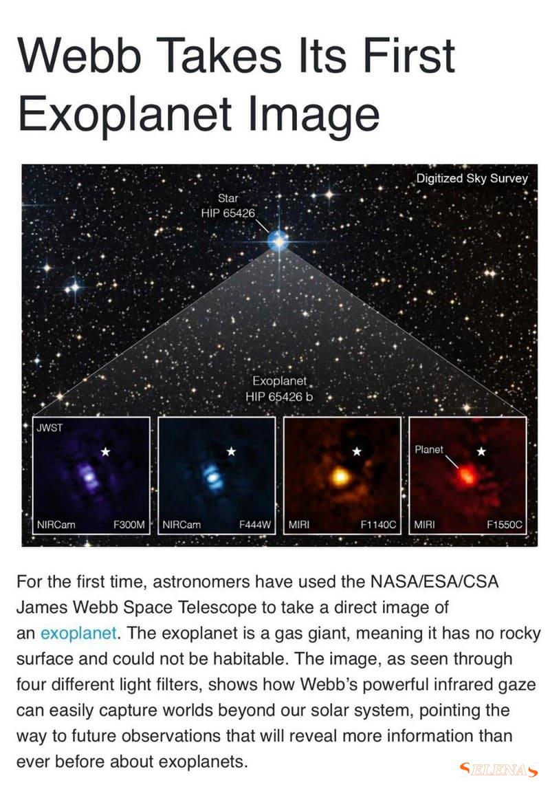 Изображение экзопланеты с телескопа Уэбба
