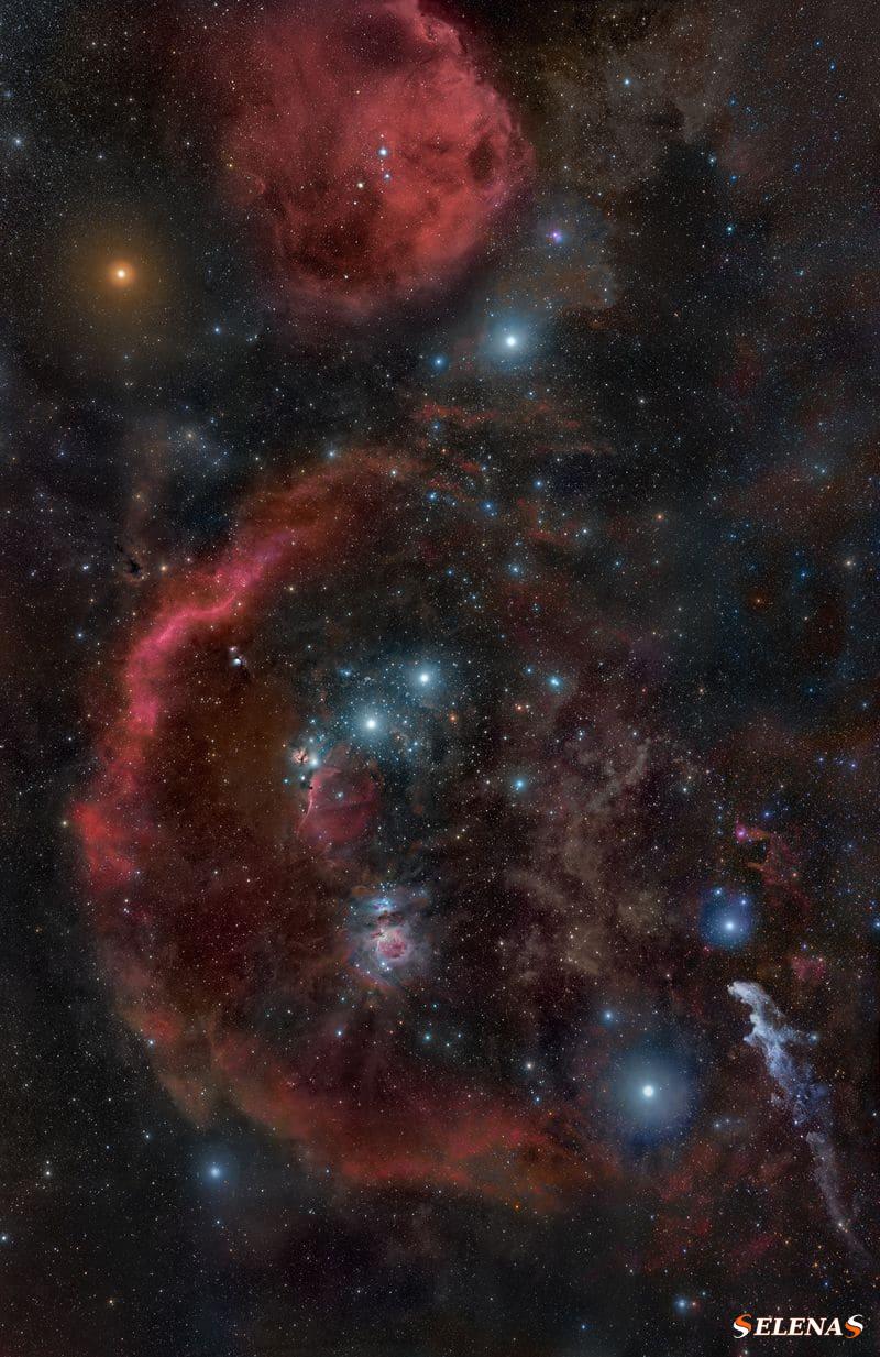 На этом изображении показаны два молекулярных облака в созвездии Ориона.