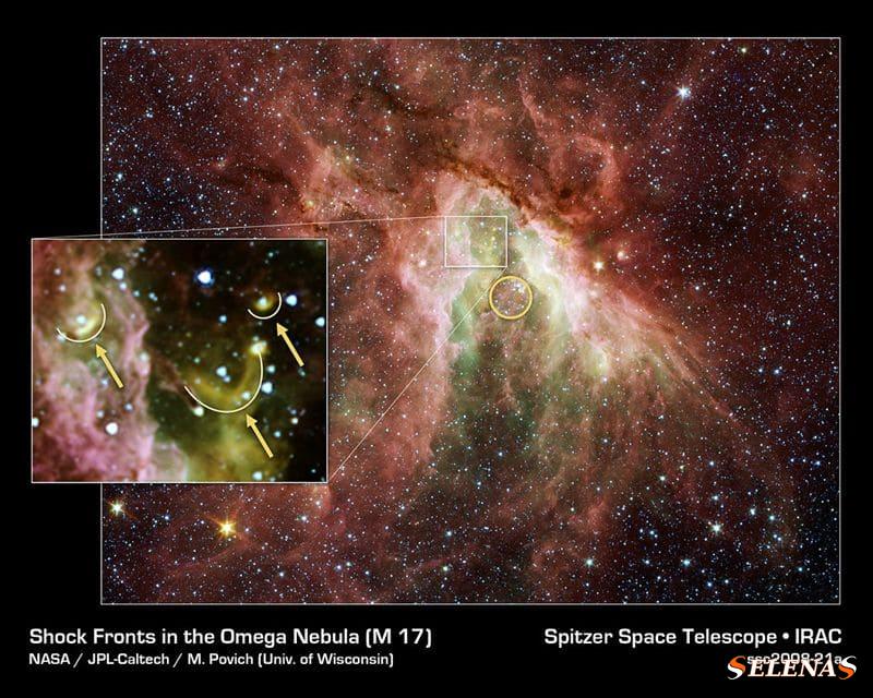 Мессье 17 инфракрасный, туманность Омега инфракрасный